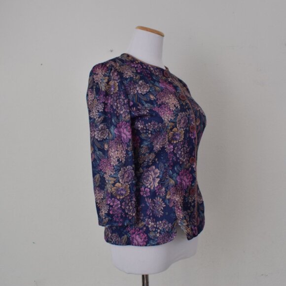 Vintage 80s Polyester Whirlaway Button-up Blouse size 6P - Picture 5 of 11